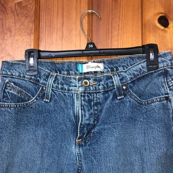 Wrangler cash cowgirl cut jeans raw hem size 7/8x34 western rodeo wranglers jean - Picture 5 of 9